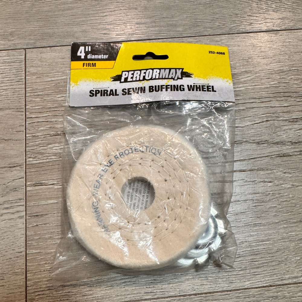 Performax‎ 4 Inch Firm Spiral Sewn Buffing Wheel with Flanges NIP